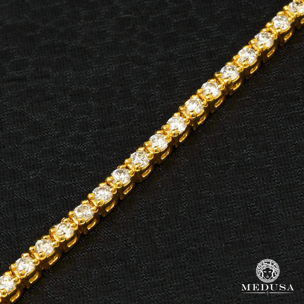 Lake Taupo creative make worse 14K Gold Diamond Bracelet | 2.5mm Tennis - Diamond Men&#39;s Bracelet | Medusa  jewelry - Medusa Jewelry