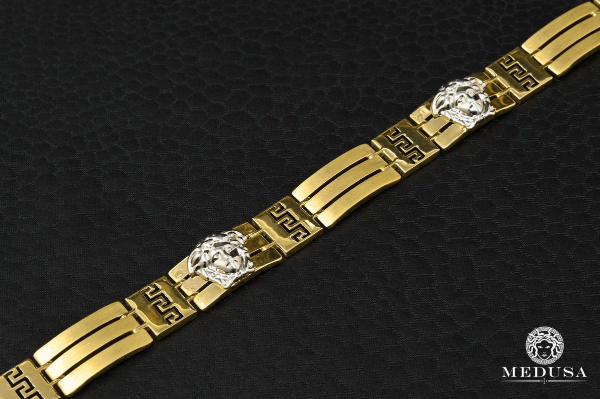 Bracelet en Or 10K | Bracelet Homme 10mm Bracelet Sparta H3 8.5’’ / Or 2 Tons