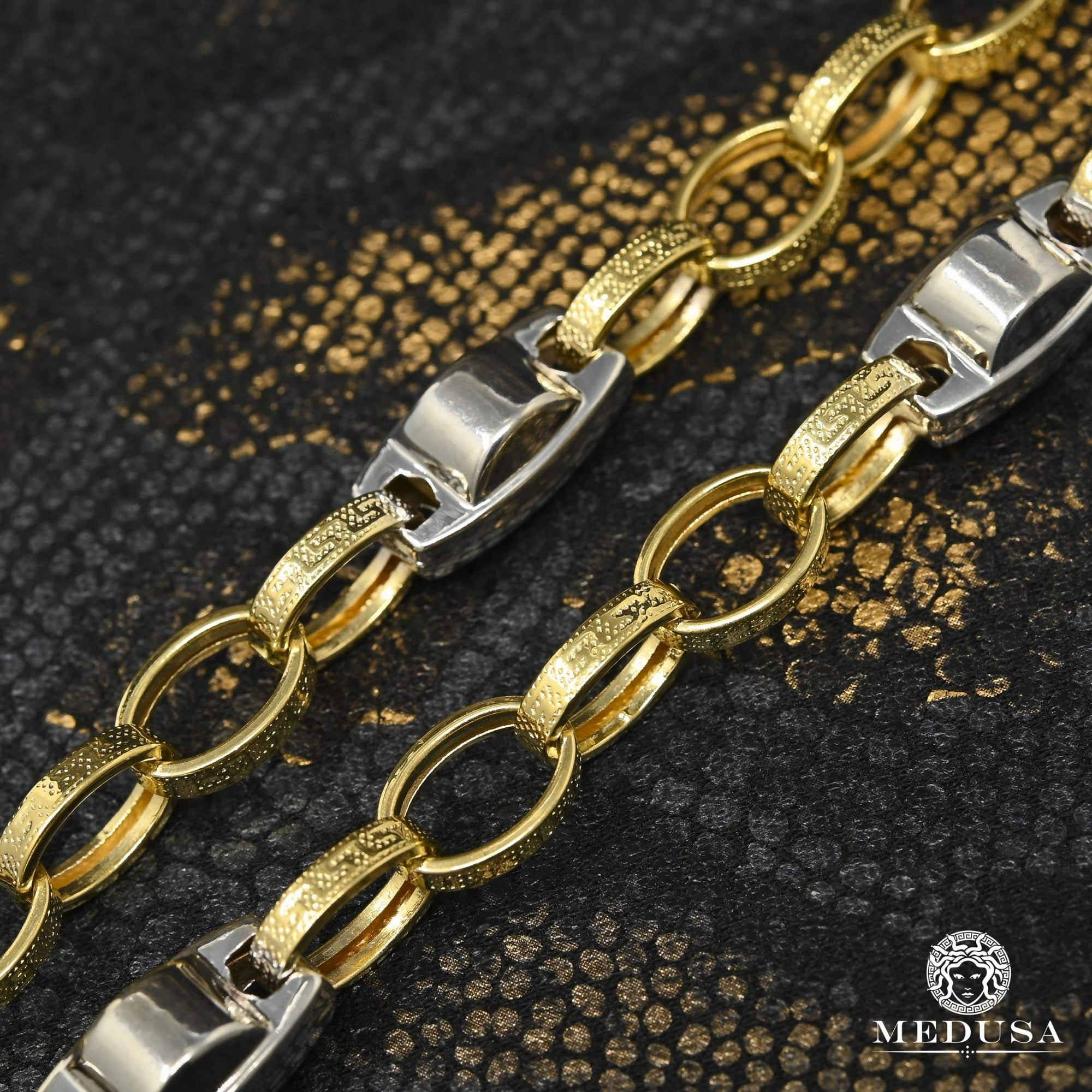 Elemental Relative Receiving machine 14K Gold Chain | 10mm Fancy Bullet M8 Chain | Medusa jewelry - Medusa  Jewelry