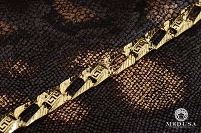 Bracelet en Or 10K | Bracelet Homme 12mm Bracelet Gianni M14