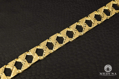 Bracelet en Or 10K | Bracelet Homme 12mm Bracelet Meshy M-CBE