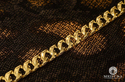 Bracelet en Or 10K | Bracelet Homme 12mm Bracelet Miami M3
