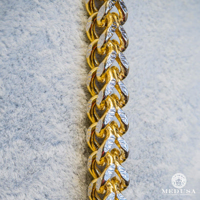 Bracelet en Or 10K | Bracelet Homme 2.5mm Bracelet Franco 2 Tons