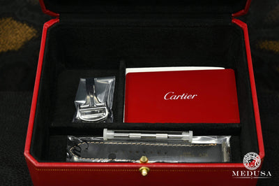 Montre Cartier | Montre Homme 40mm Cartier Santos 100 XL - Blue Full Iced Everose Or Rose 2 Tons