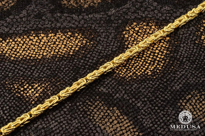 Bracelet en Or 10K | Bracelet Homme 4mm Bracelet Byzantine