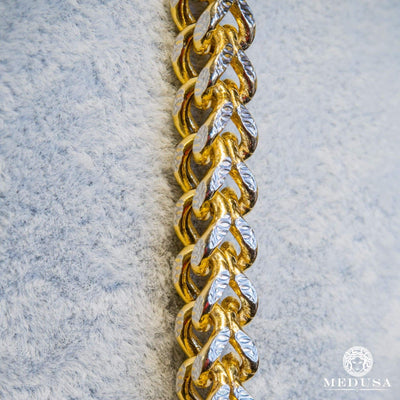 Bracelet en Or 10K | Bracelet Homme 4mm Bracelet Franco 2 Tons