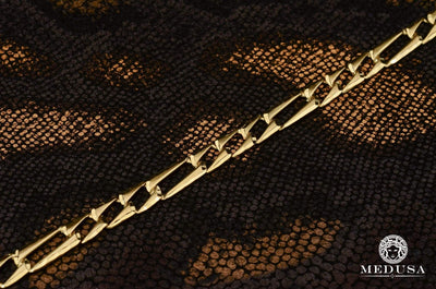 Bracelet en Or 10K | Bracelet Homme 8mm Bracelet Figaro MA41