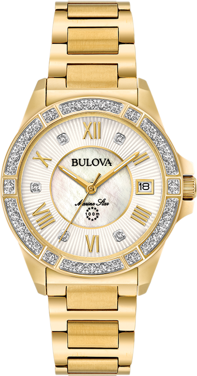 Montre Bulova | Montre Femme Bulova Marine Star - 98R235 Diamant / Or Jaune