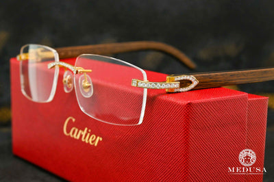 Lunette Cartier | Lunette Homme Cartier Signature C | Gold & Wood Or Jaune