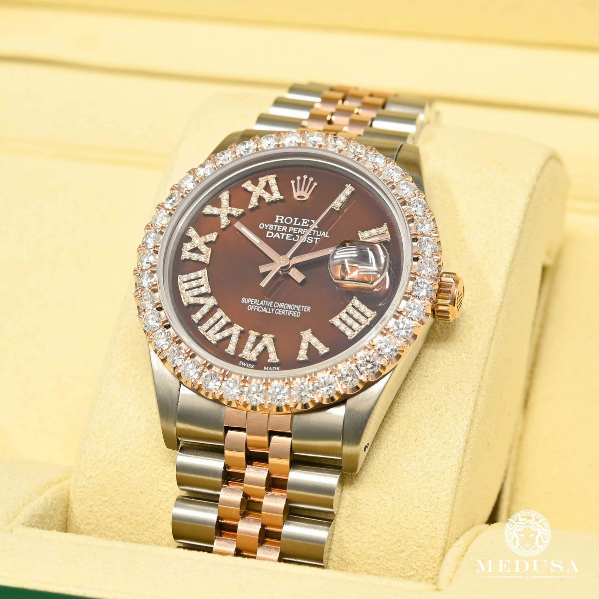 Montre Rolex | Montre Homme Datejust 36mm - Rose 2 Tons Chocolate Or Rose 2 Tons