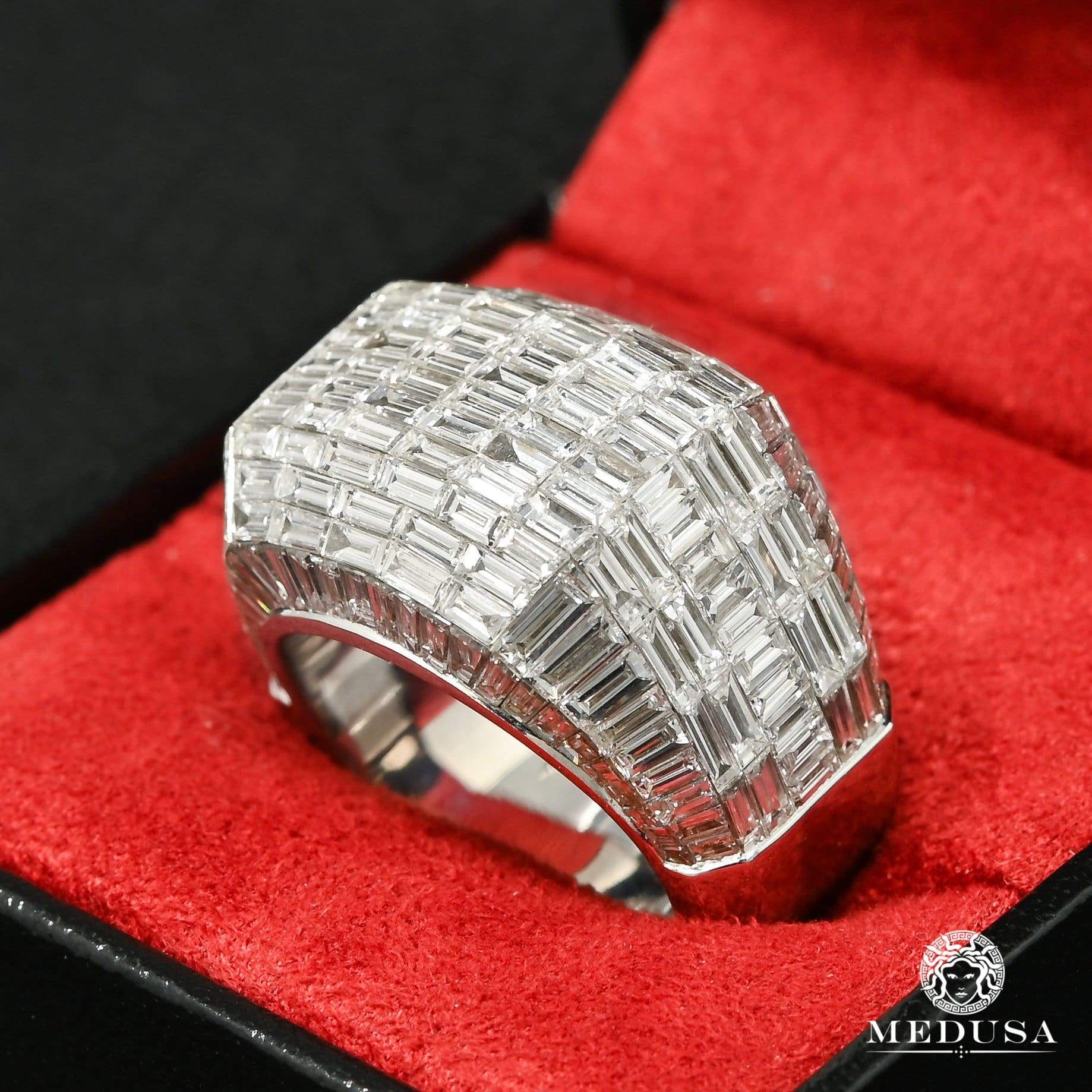 Bague à Diamants en Or 18K | Bague Homme Luxurious D14 - Emerald Cut
