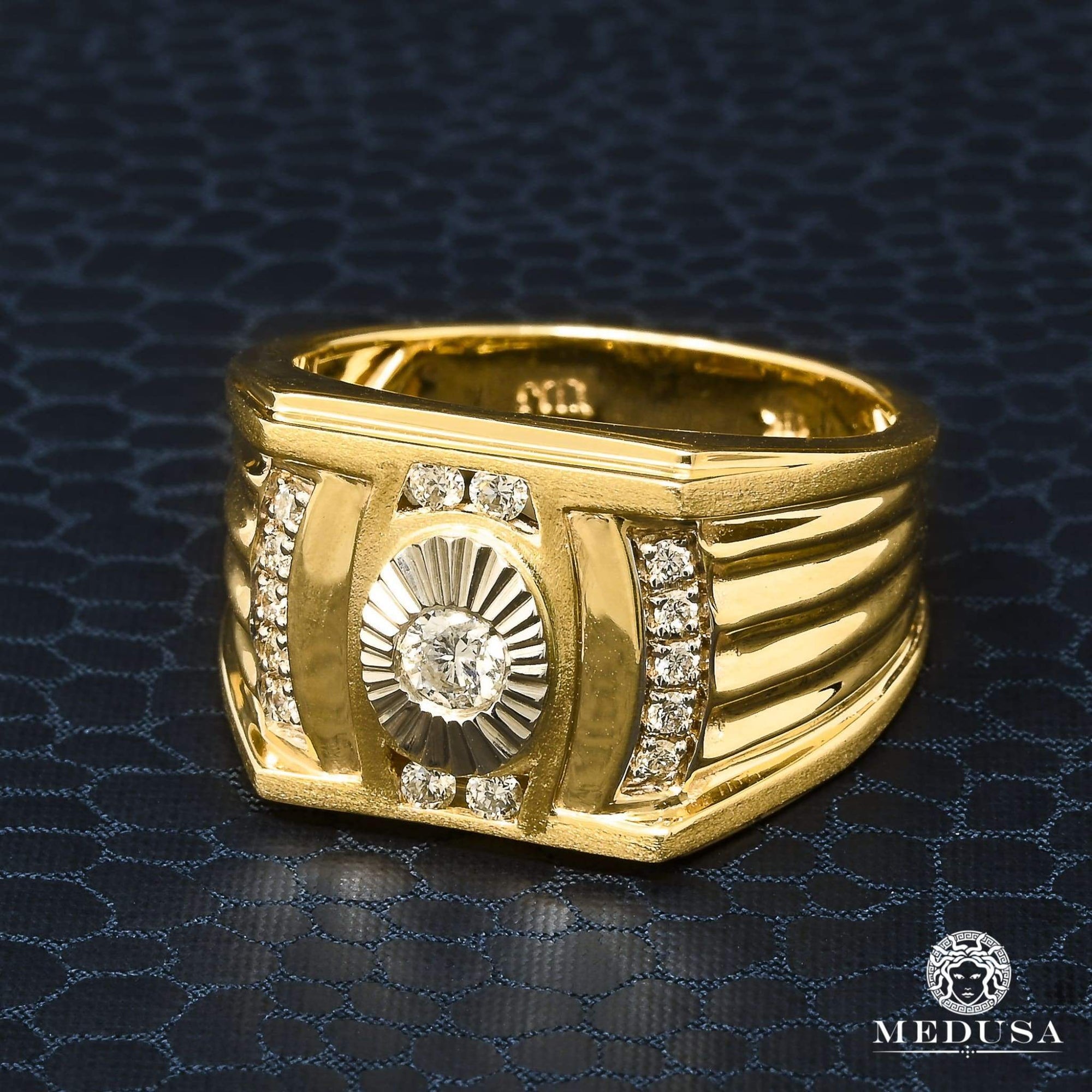 Instruct Dependent Merchandiser 10K Gold Diamond Ring | Mirror D2 - Diamond Men&#39;s Ring | Medusa jewelry  - Medusa Jewelry