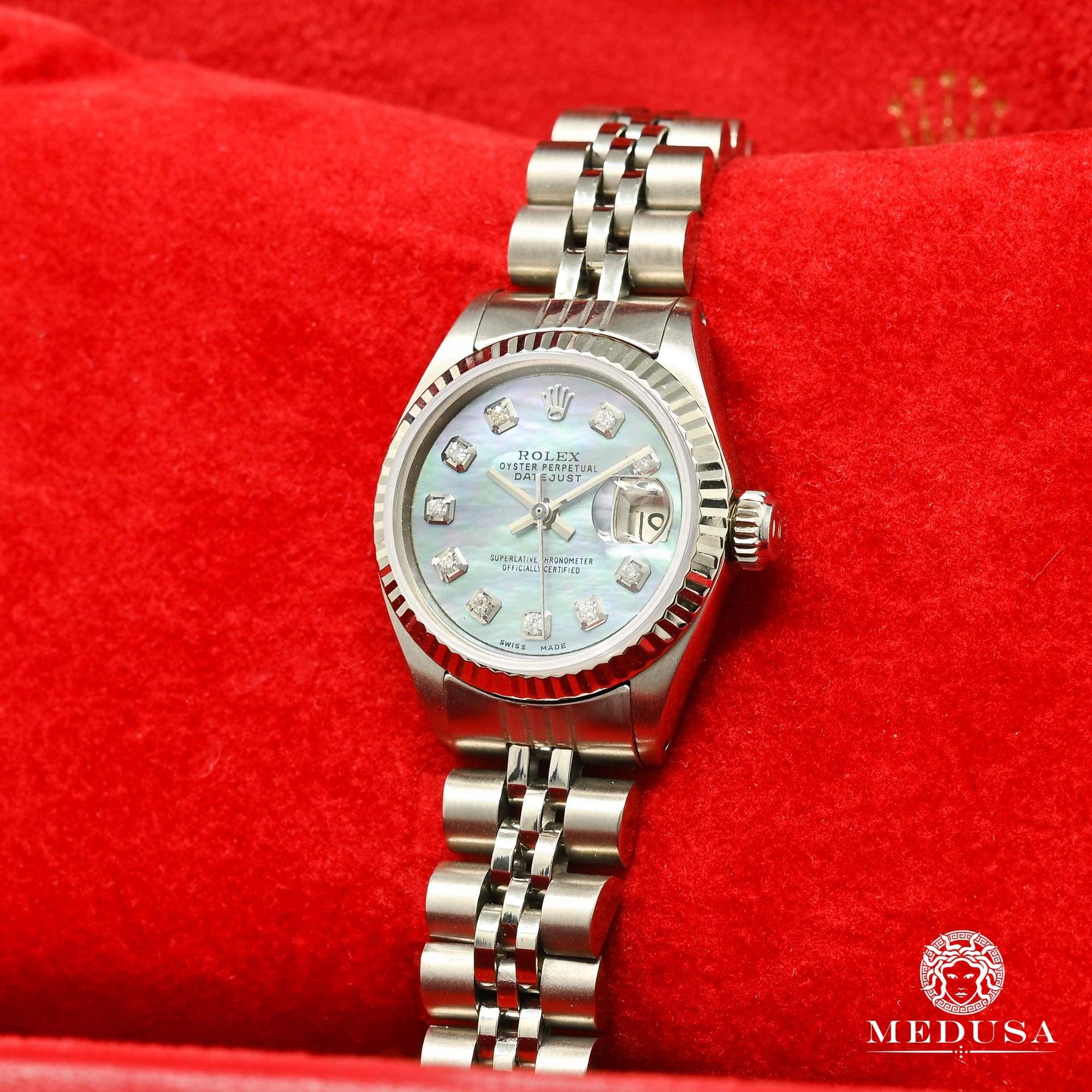 Frill slave Easygoing Rolex watch | Rolex Datejust 26mm - Blue Stainless Ladies Watch | Medusa  jewelry - Medusa Jewelry