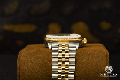 Montre Rolex | Montre Homme Rolex Datejust 36mm - Cadran Noir Or 2 Tons