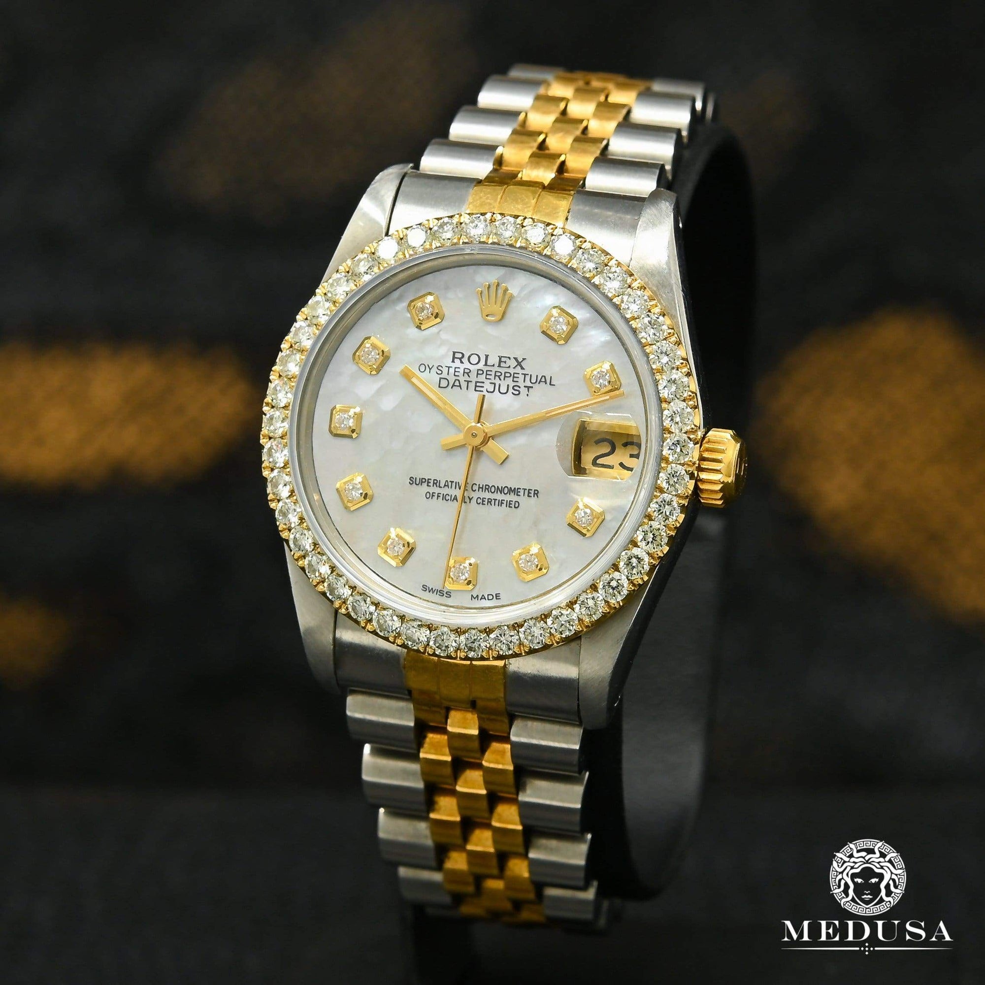 Montre Rolex | Montre Femme Rolex Lady-Datejust 31mm - White ’’Mother of Pearl’’ Or 2 Tons