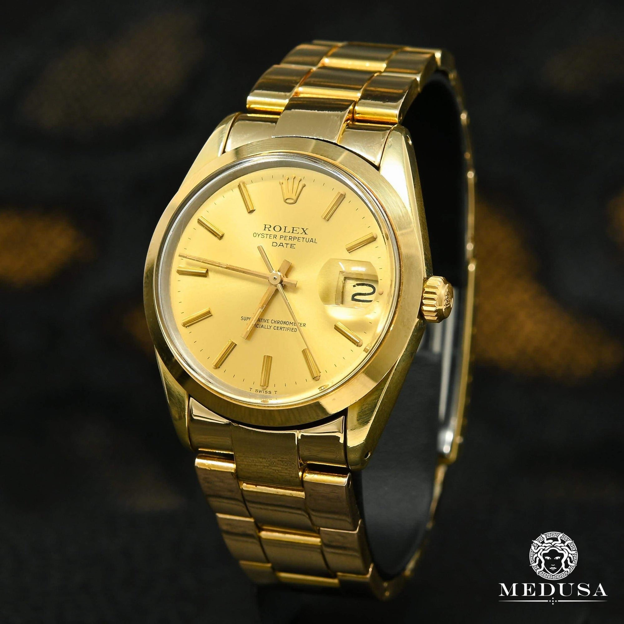 Montre Rolex | Montre Homme Rolex Oyster Perpetual Date 34mm - Gold Vintage Or Jaune