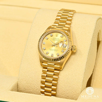 Montre Rolex | Montre Femme Rolex President Datejust 26mm - Gold Or Jaune