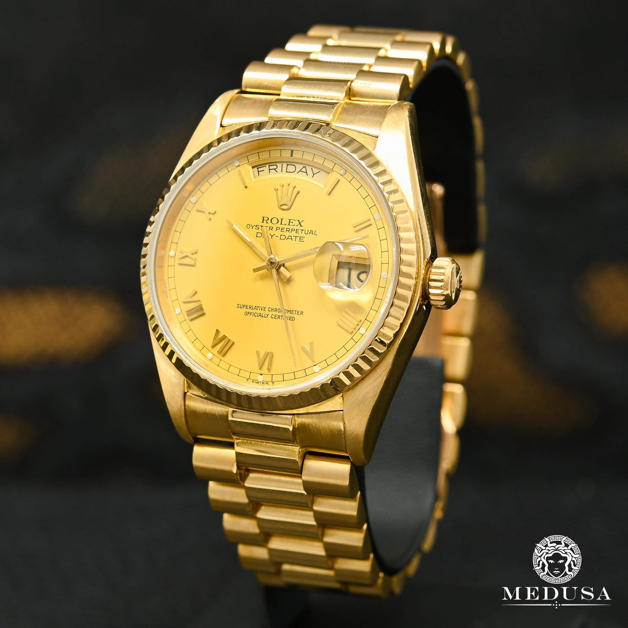 Montre Rolex | Montre Homme Rolex President Day-Date 36mm - Champagne Romain Or Jaune