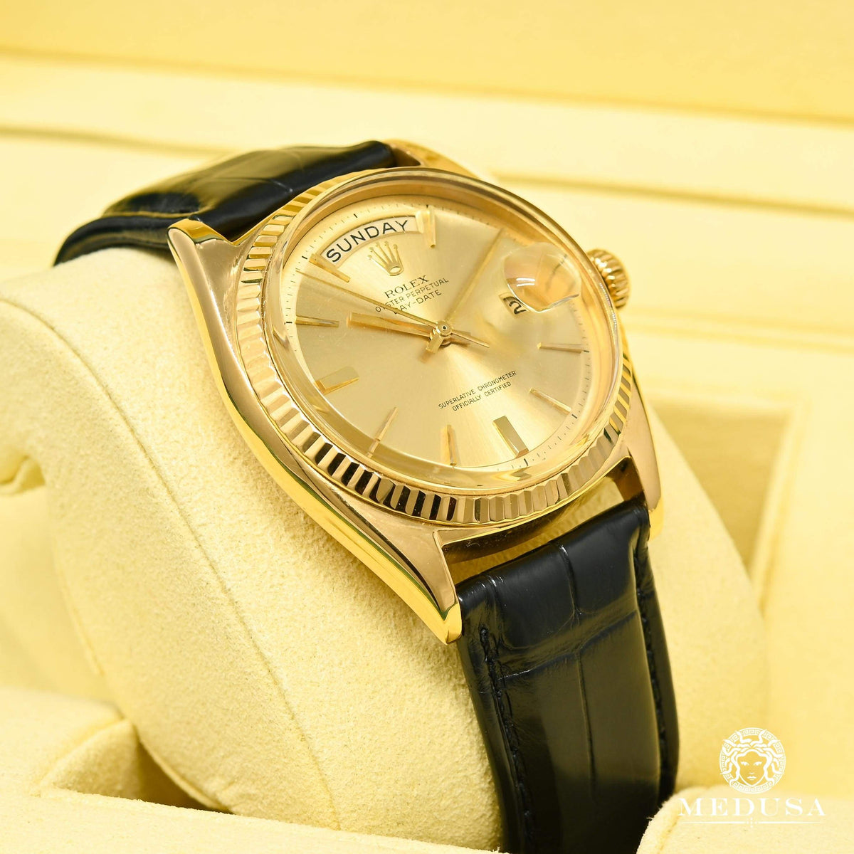 Montre Rolex | Montre Homme Rolex President Day-Date 36mm - Vintage Leather Or Jaune