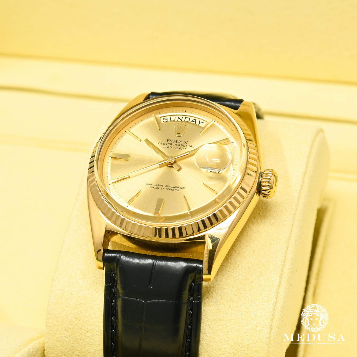 Montre Rolex | Montre Homme Rolex President Day-Date 36mm - Vintage Leather Or Jaune