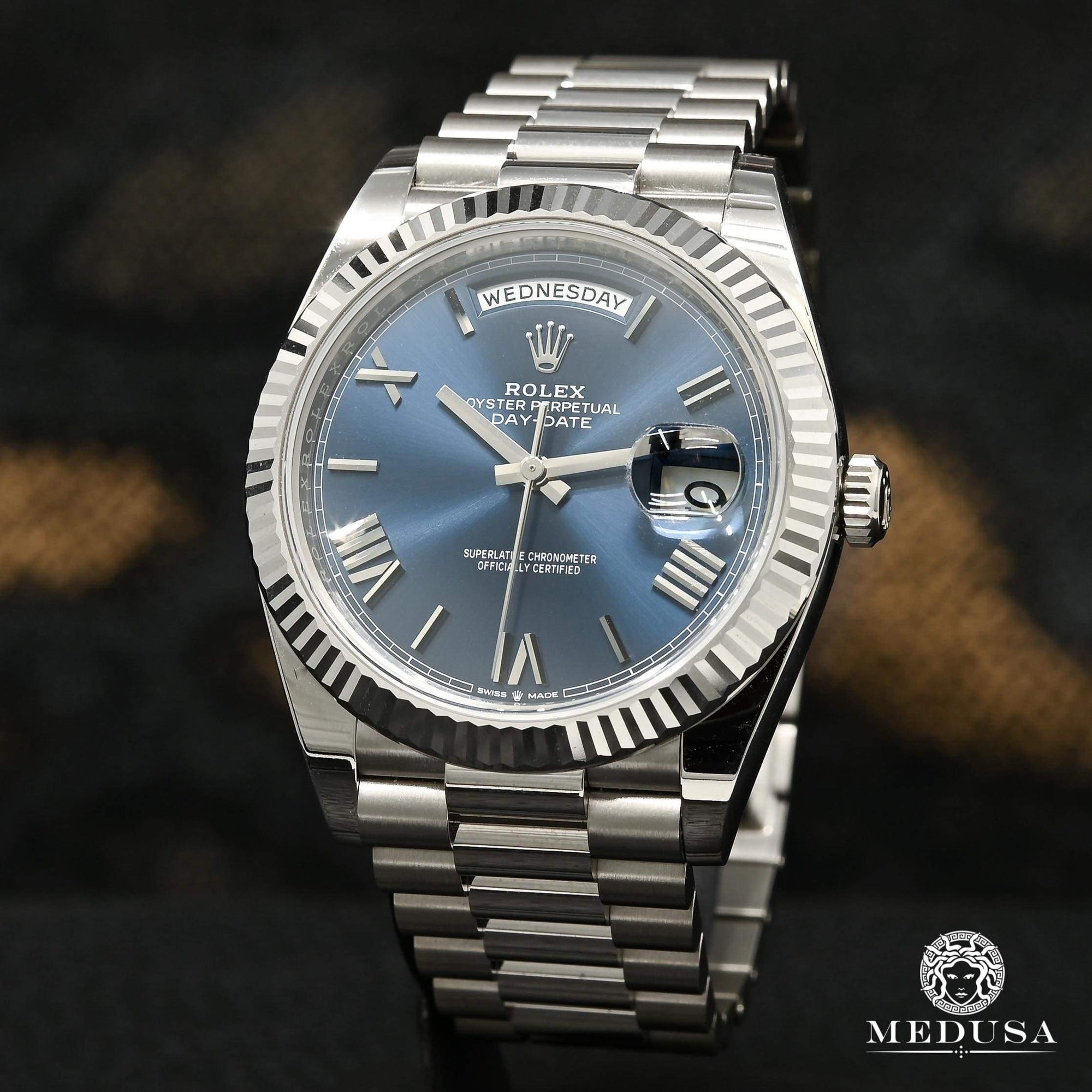 Montre Rolex | Montre Homme Rolex President Day-Date 40mm - Bleu Or Blanc Or Blanc