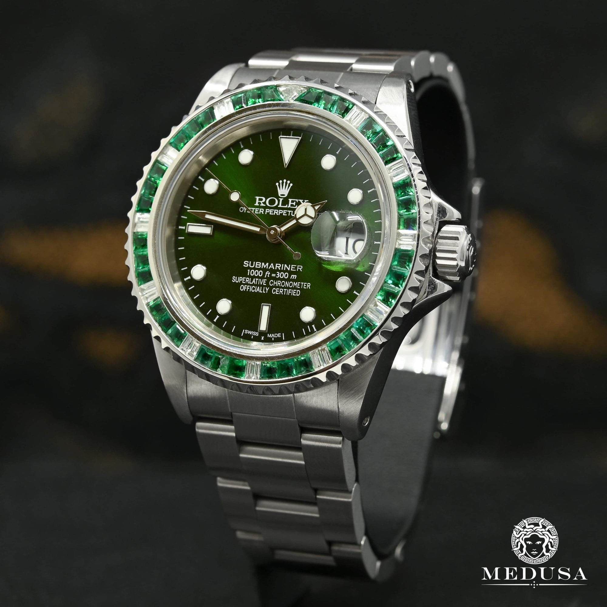 Montre Rolex | Montre Homme Rolex Submariner 40mm - Hulk Diamond & Emerald Stainless