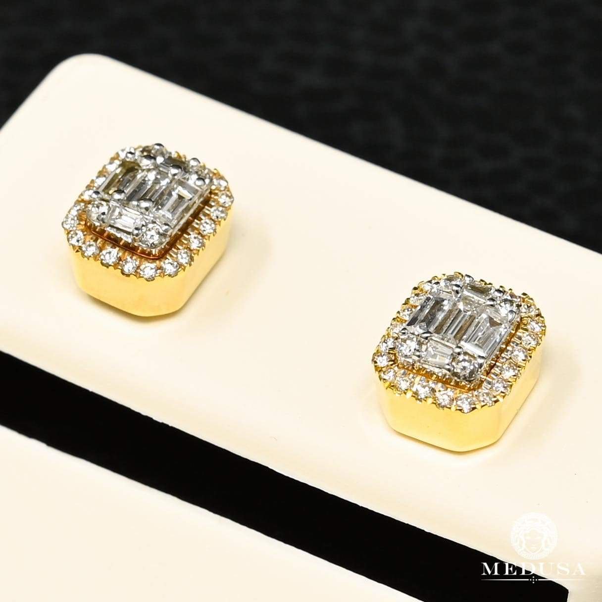 Studs Diamants en Or 14K | Boucles d’Oreilles Studs D11 - Diamant 9mm / Or Jaune